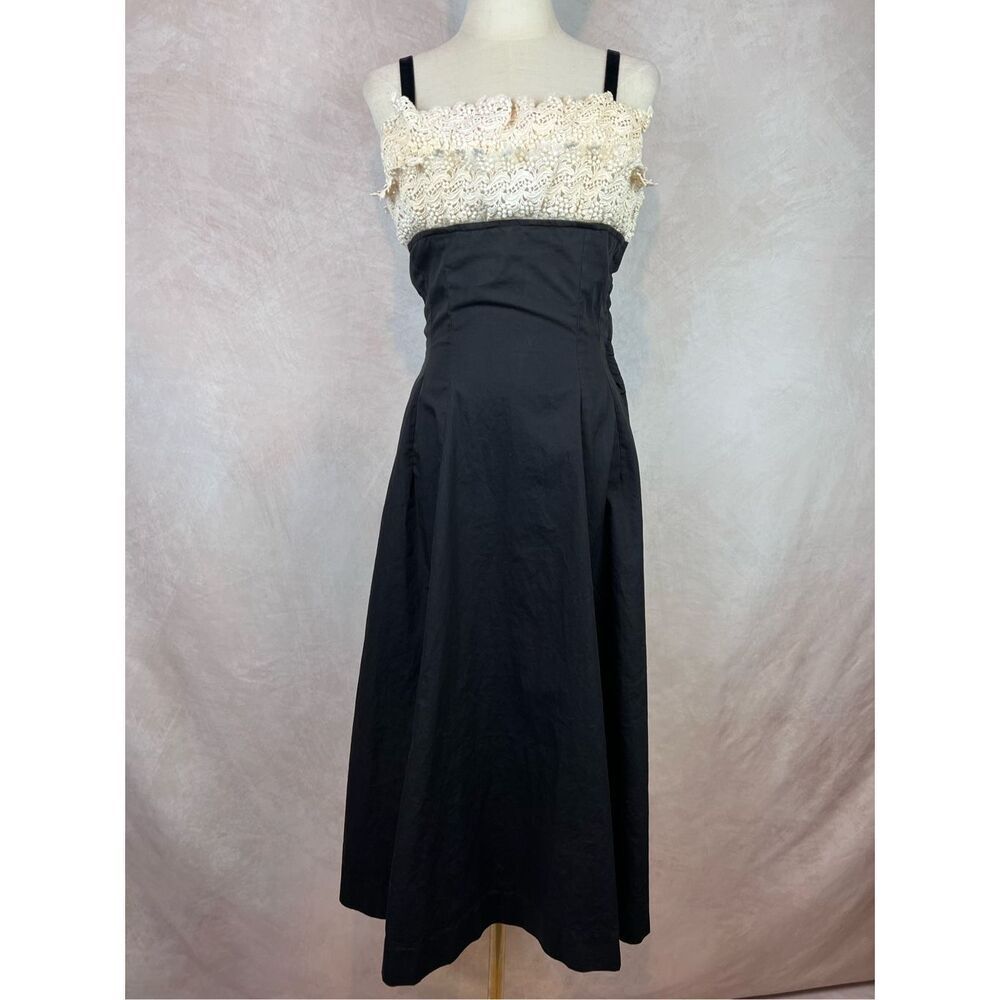 Vintage Late 1940s Black Dress Stunning Art Deco